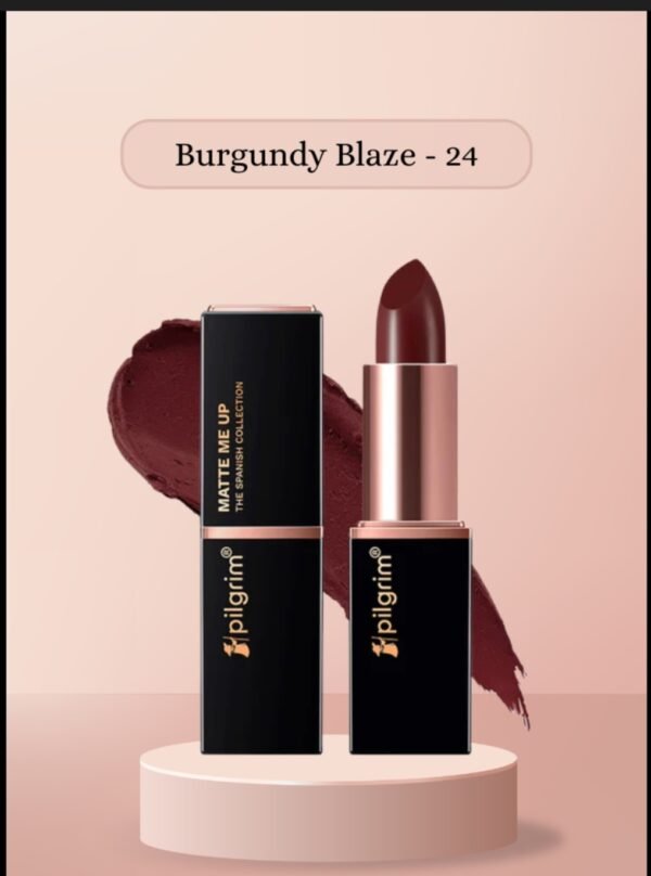 pilgrim the spanish collection matte me up lipstick 24 burgundy blaze 4.2g