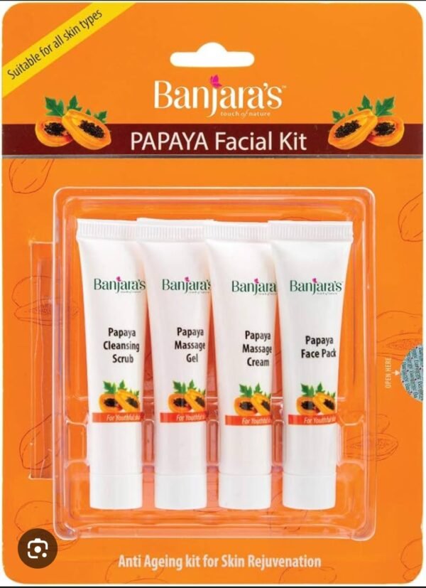banjaras papaya facial kit anti aging kit for skin rejuvenation 60g